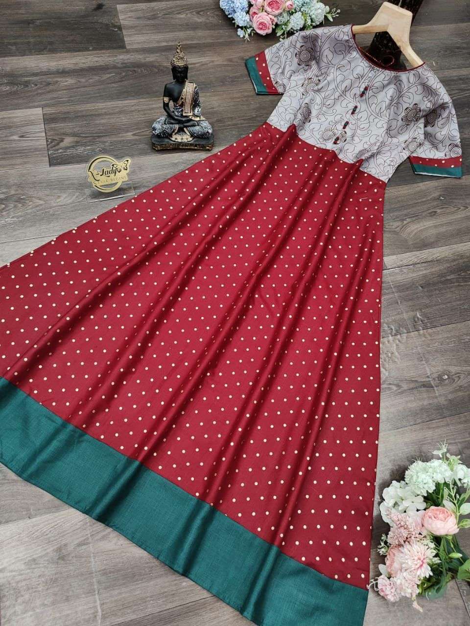2 COLOR DESIGNER RAYON SLUB KURTI 