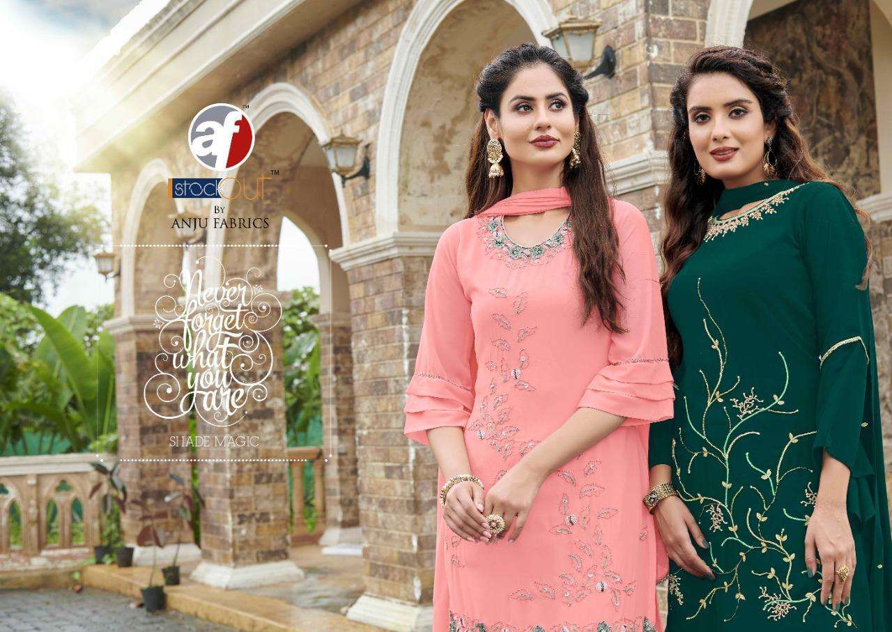 anju fab sorted series 6021-6025 heavu faux georgette suit
