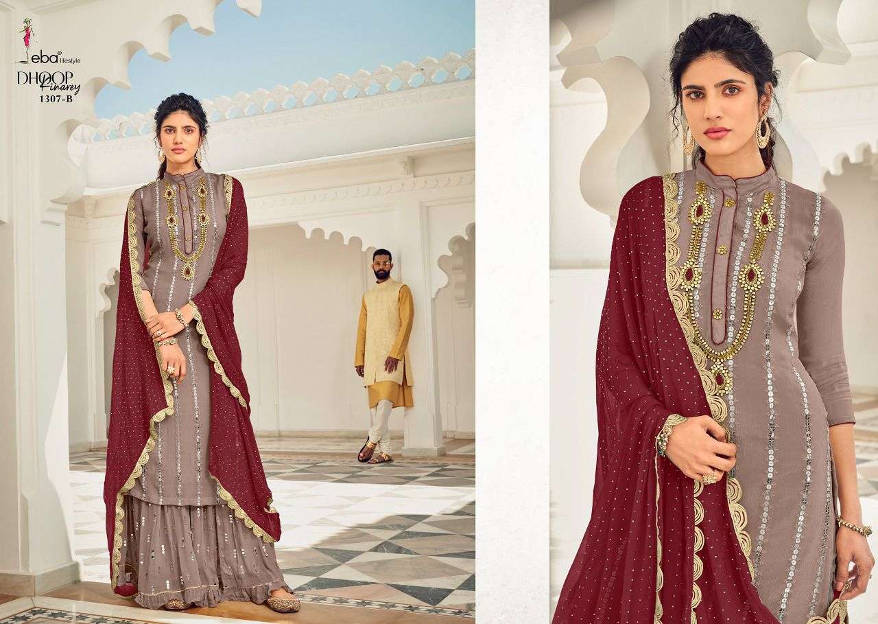EBA DHOOP KINAREY COLOR EDITION DESIGNER FAUX GEORGETTE SUIT 