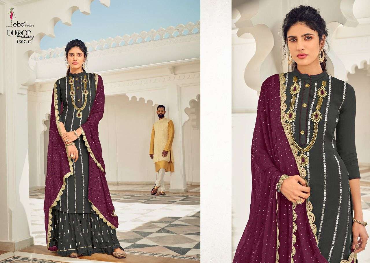 EBA DHOOP KINAREY COLOR EDITION DESIGNER FAUX GEORGETTE SUIT 