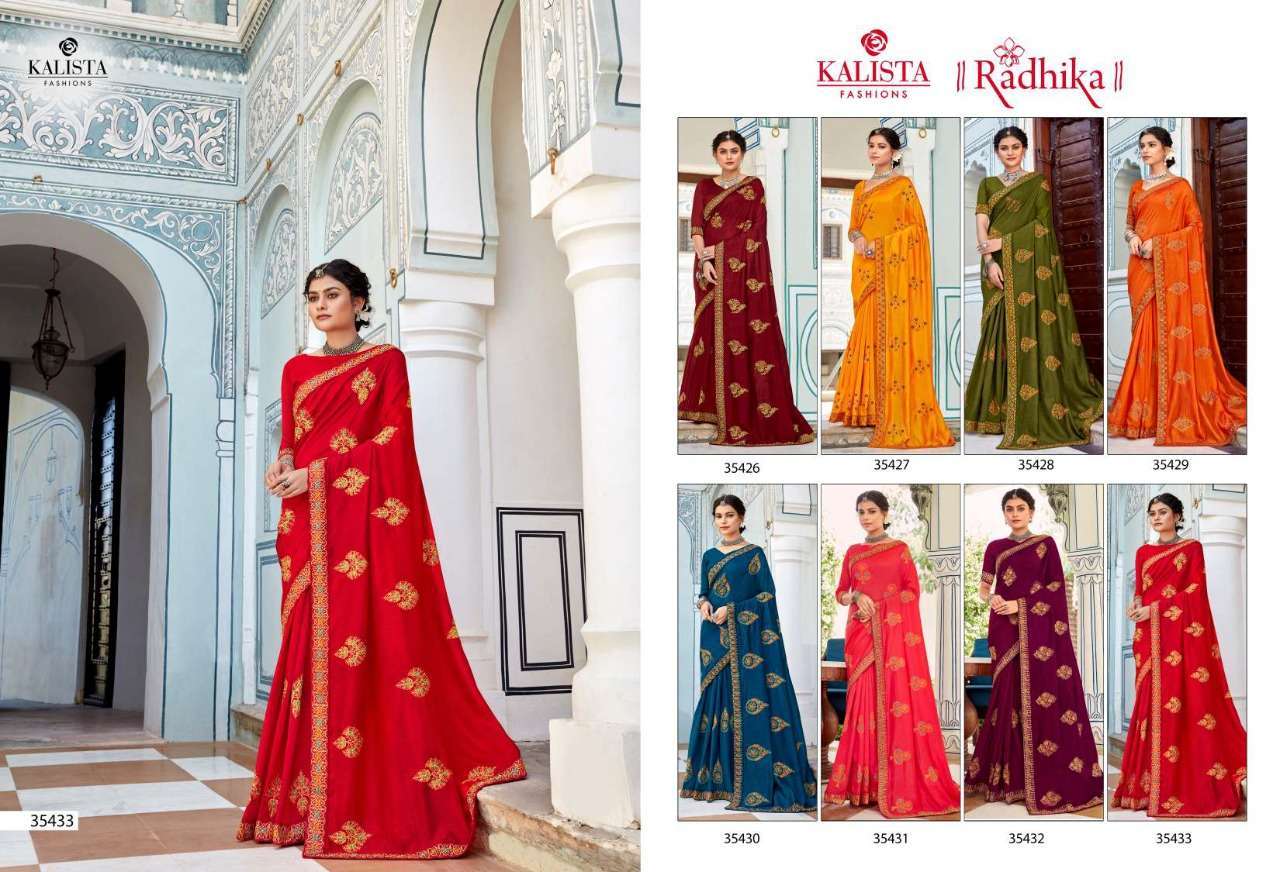 kalista fashions radhika series 35426-35433 vichitra with diamond saree
