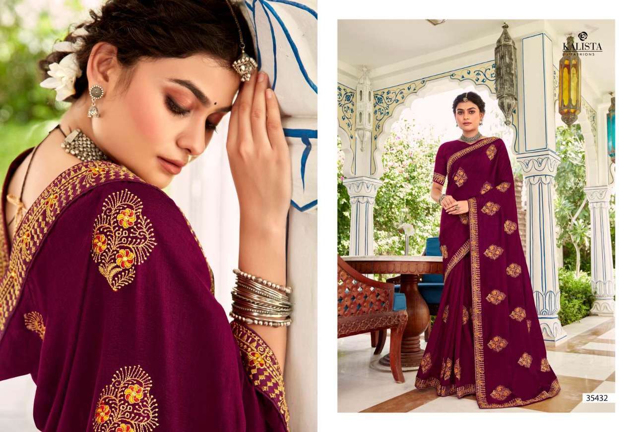 kalista fashions radhika series 35426-35433 vichitra with diamond saree