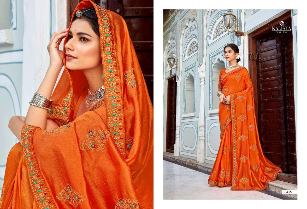 kalista fashions radhika series 35426-35433 vichitra with diamond saree