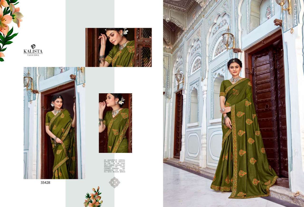 kalista fashions radhika series 35426-35433 vichitra with diamond saree