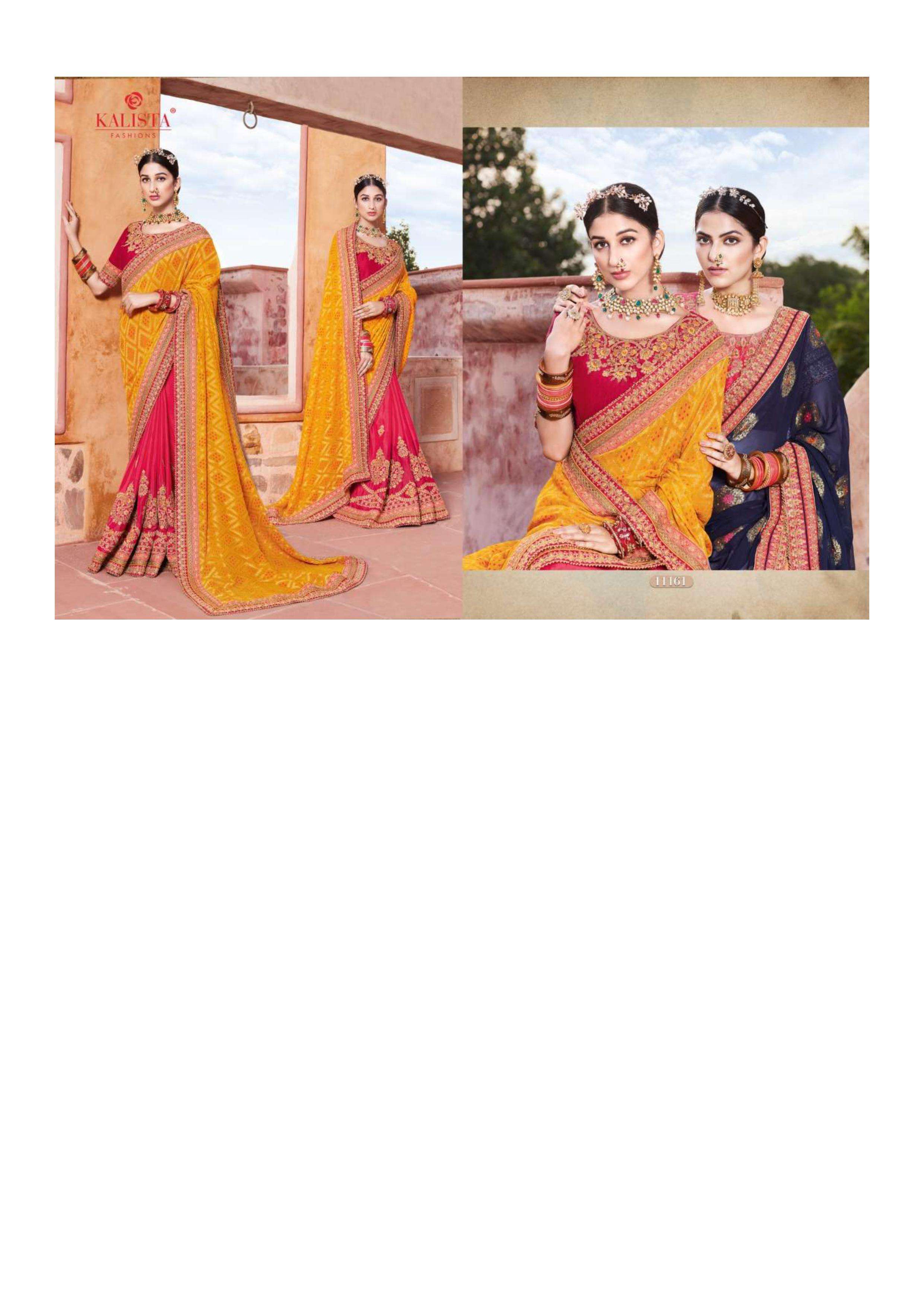 kalista kohinoor gold series 11161-111 Heavy imported fabric saree