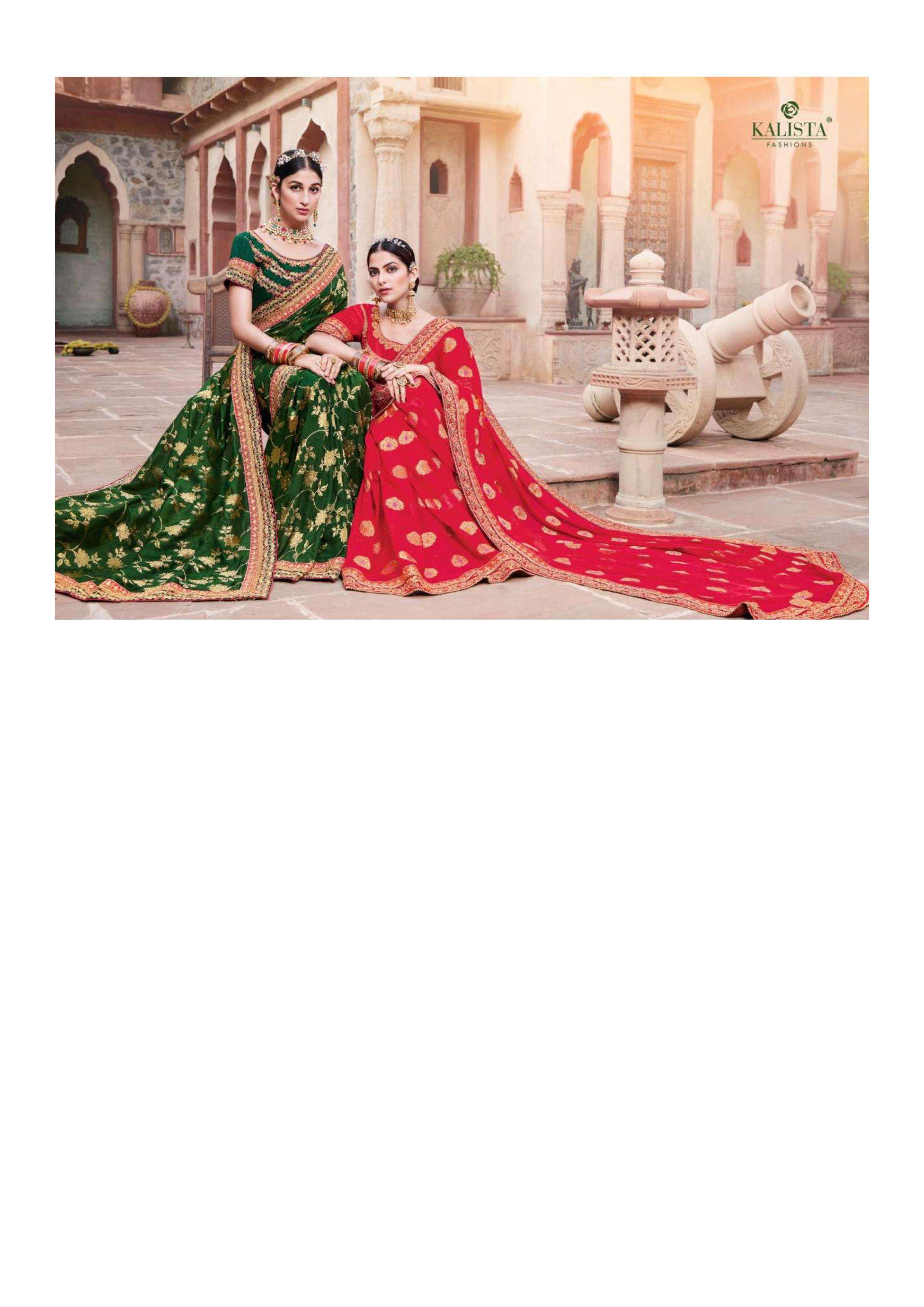 kalista kohinoor gold series 11161-111 Heavy imported fabric saree
