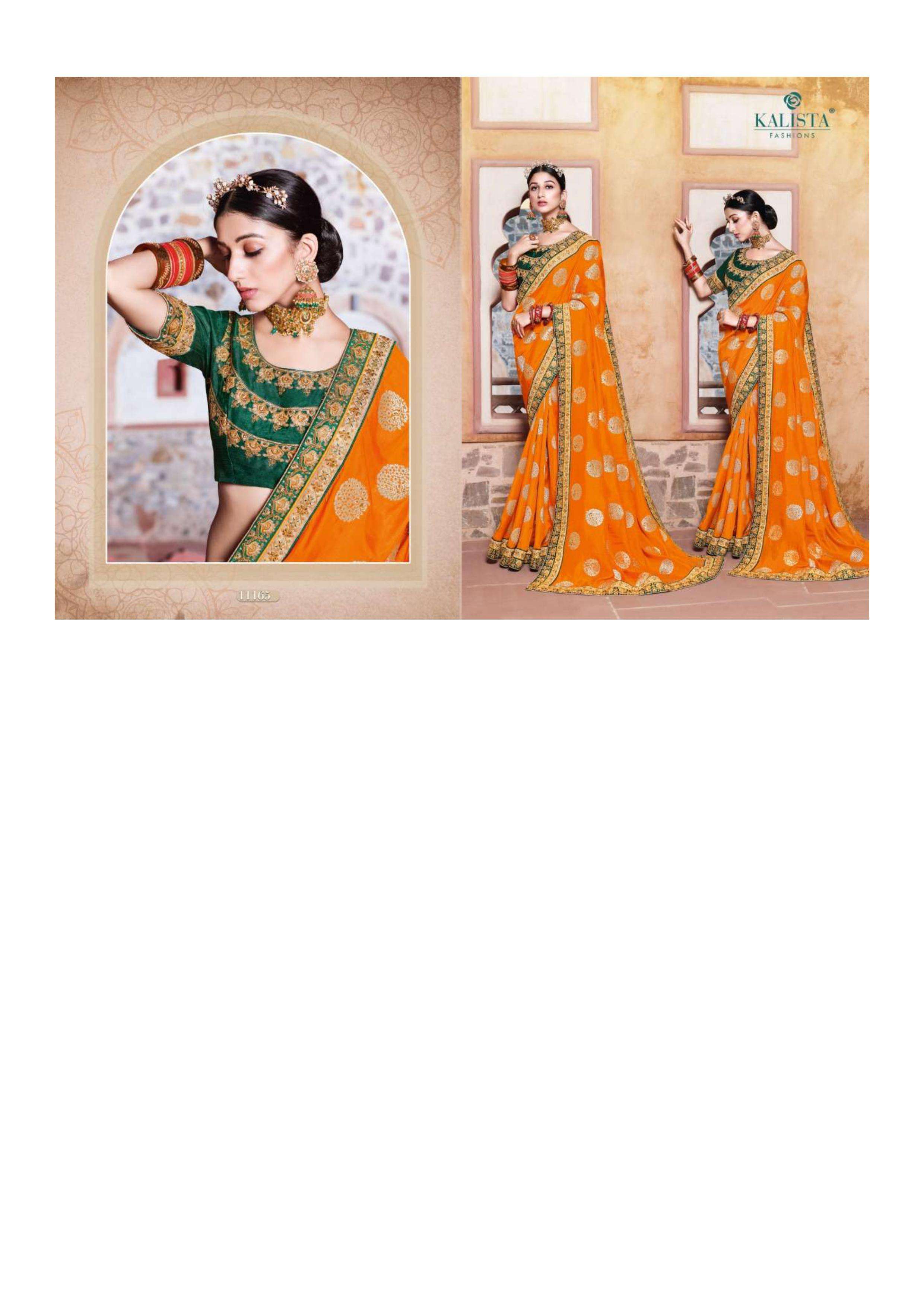 kalista kohinoor gold series 11161-111 Heavy imported fabric saree