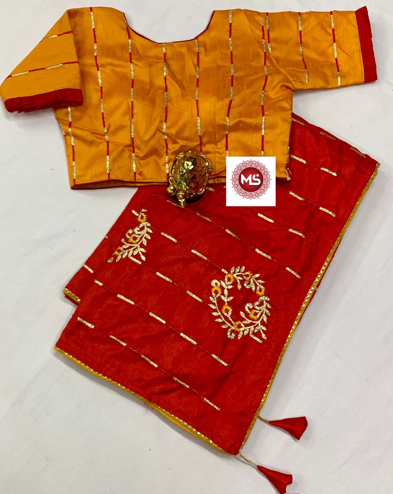 MS BRAND DESIGNER DOLLA EMBROIDERY WORK SAREES