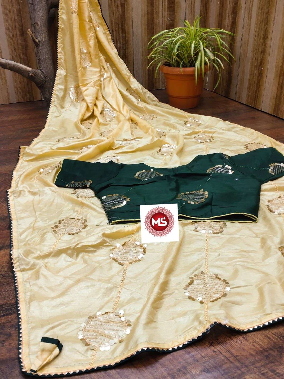 MS BRAND DOLA GOL BUTTA DESIGNER BANGLORI SILK SAREE 