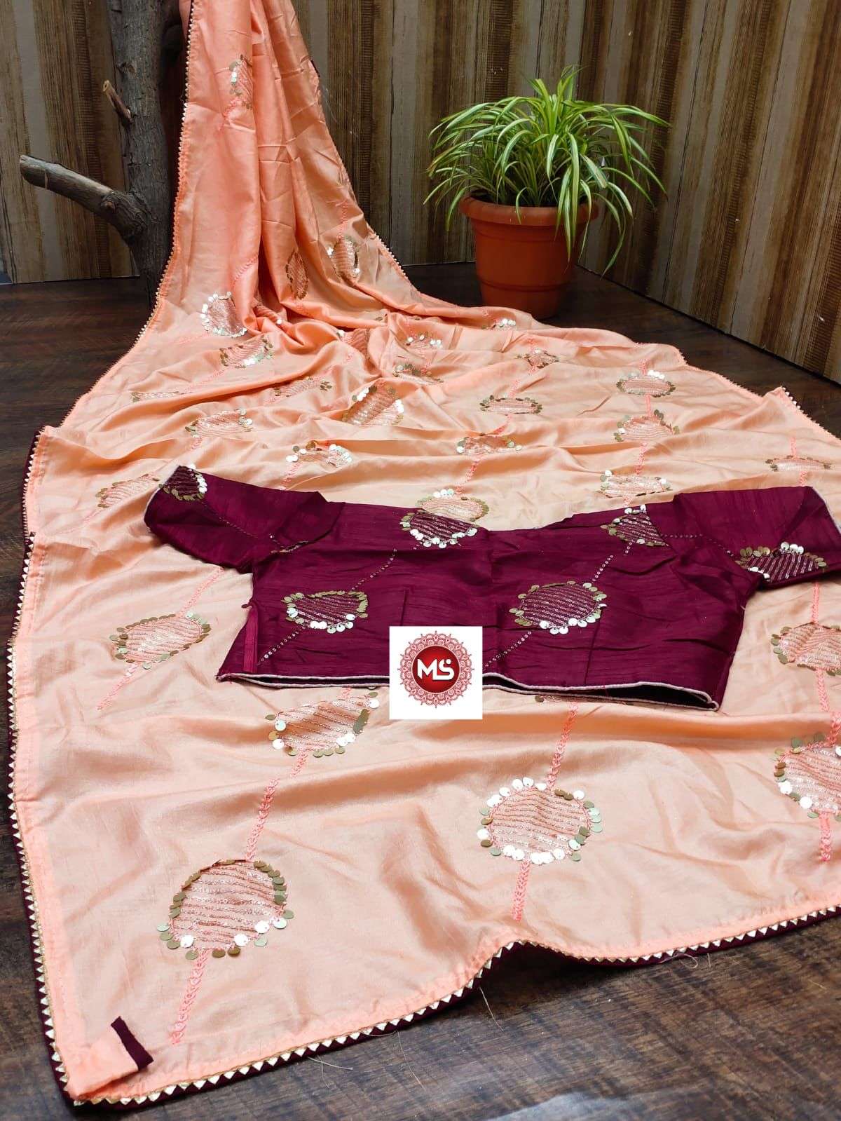 MS BRAND DOLA GOL BUTTA DESIGNER BANGLORI SILK SAREE 
