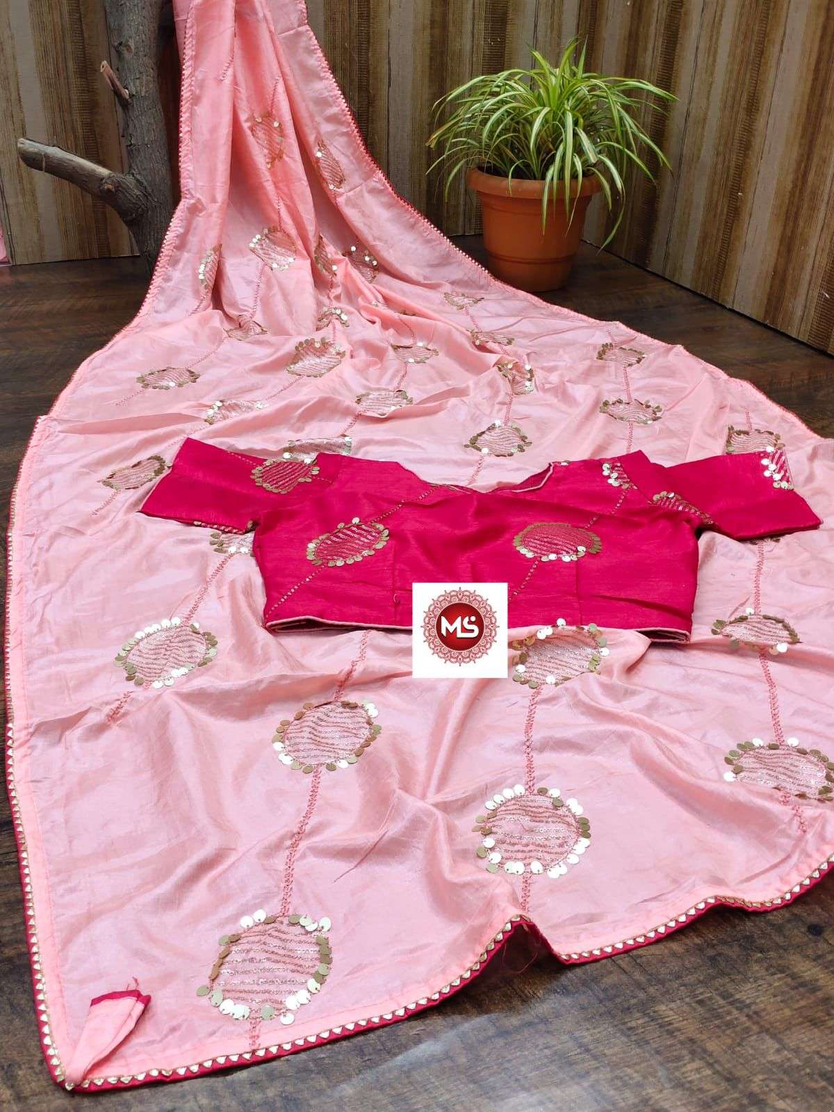 MS BRAND DOLA GOL BUTTA DESIGNER BANGLORI SILK SAREE 