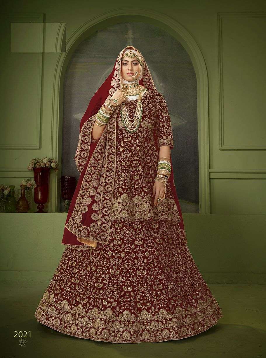 SENHORA PEPLUM BRIDAL HERITAGE VOL-8 DESIGNER 9000 HEAVY VELVET SUIT 