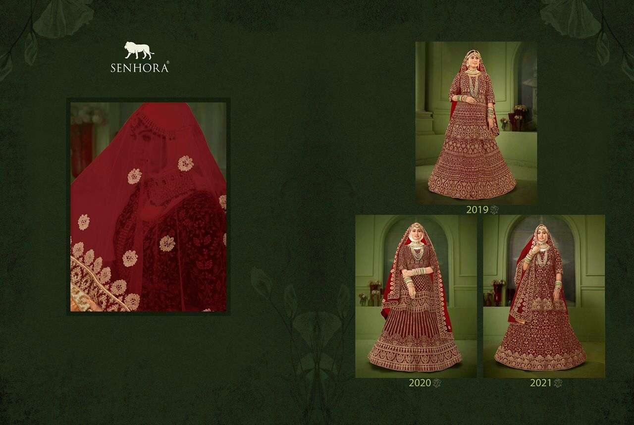 SENHORA PEPLUM BRIDAL HERITAGE VOL-8 DESIGNER 9000 HEAVY VELVET SUIT 