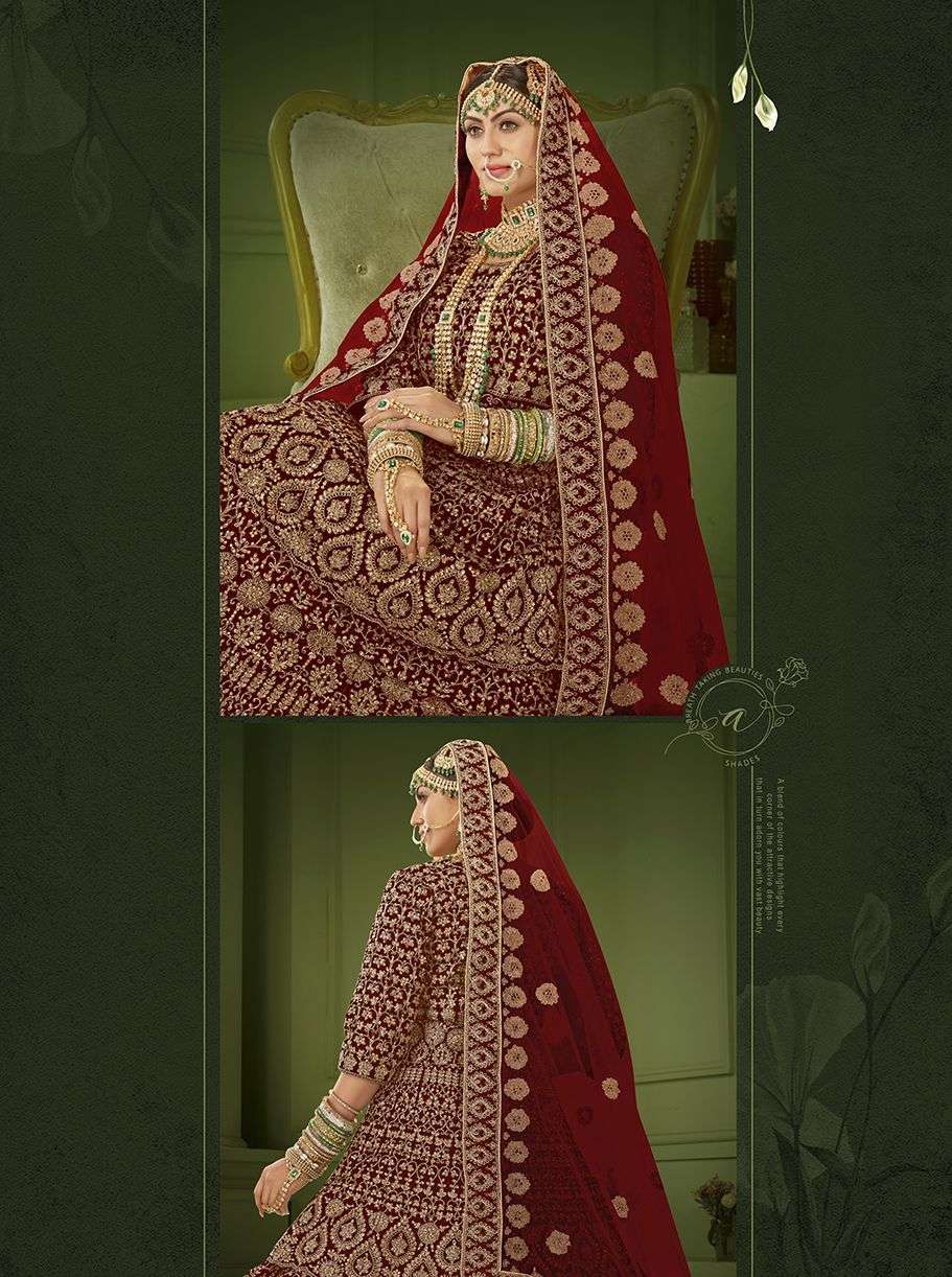 SENHORA PEPLUM BRIDAL HERITAGE VOL-8 DESIGNER 9000 HEAVY VELVET SUIT 