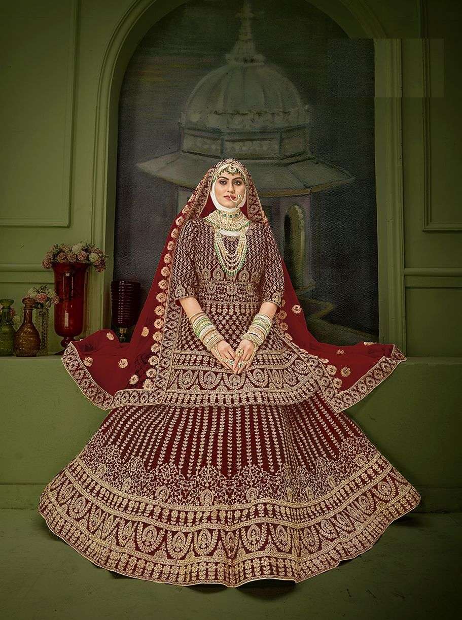 SENHORA PEPLUM BRIDAL HERITAGE VOL-8 DESIGNER 9000 HEAVY VELVET SUIT 
