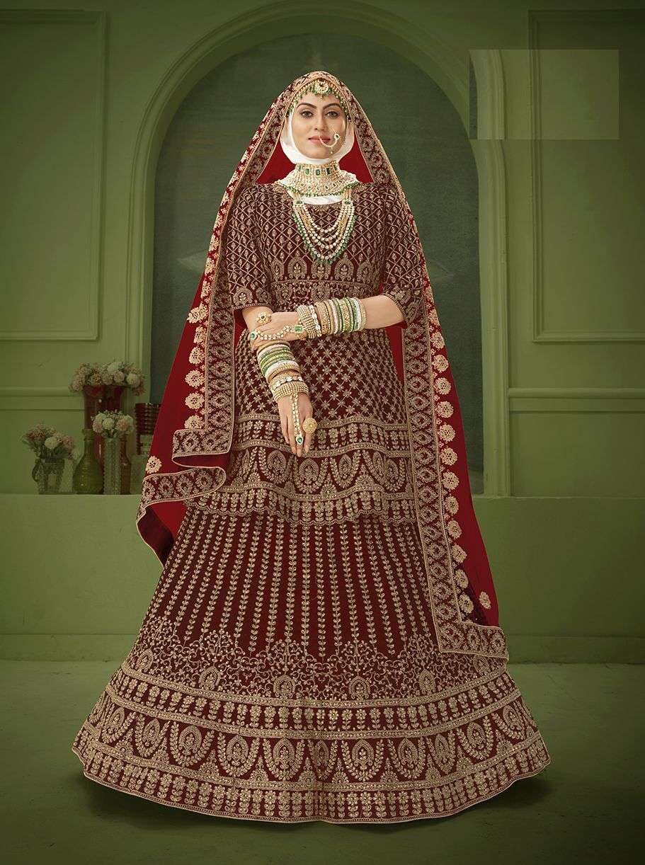 SENHORA PEPLUM BRIDAL HERITAGE VOL-8 DESIGNER 9000 HEAVY VELVET SUIT 