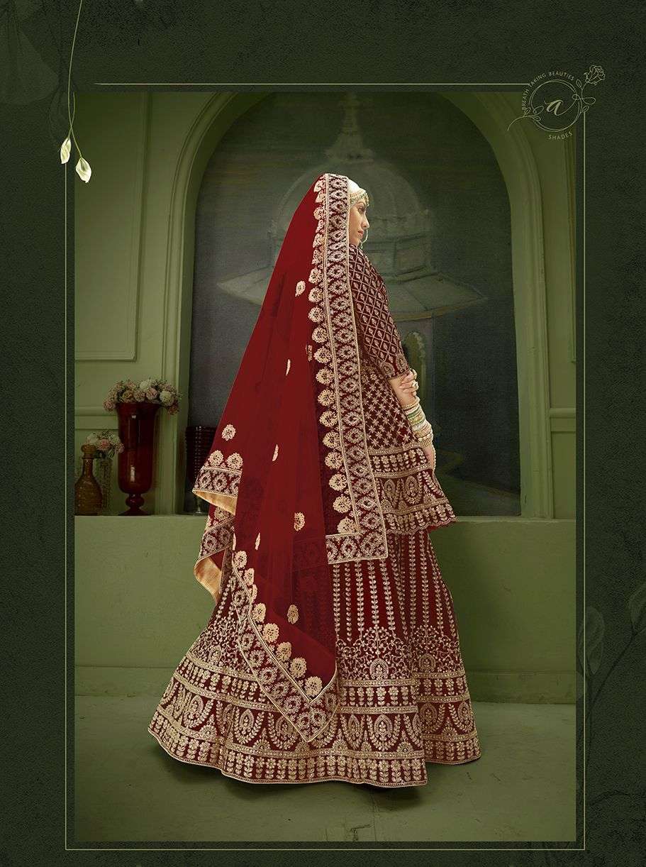 SENHORA PEPLUM BRIDAL HERITAGE VOL-8 DESIGNER 9000 HEAVY VELVET SUIT 