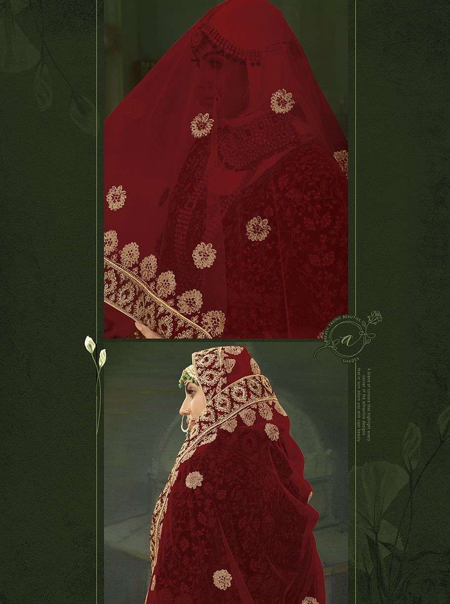 SENHORA PEPLUM BRIDAL HERITAGE VOL-8 DESIGNER 9000 HEAVY VELVET SUIT 