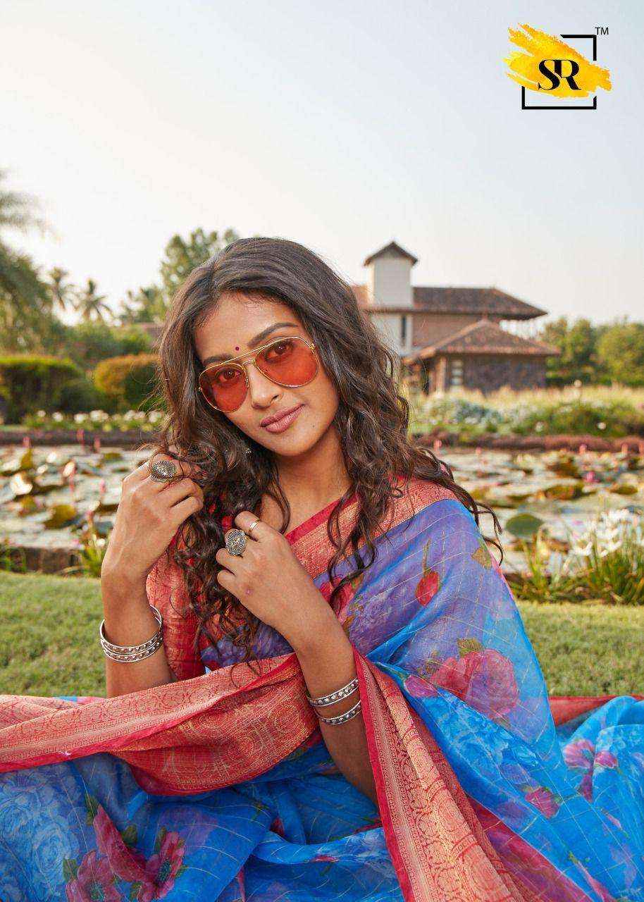 SR BRAND ORGANZA JAQUARD DESIGNER ORGANZA SAREE 