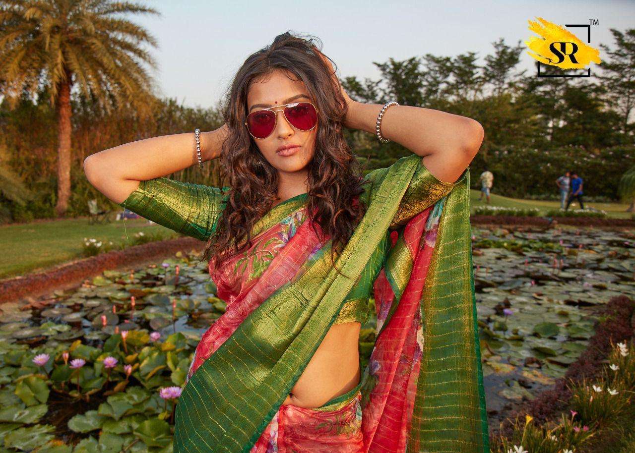 SR BRAND ORGANZA JAQUARD DESIGNER ORGANZA SAREE 