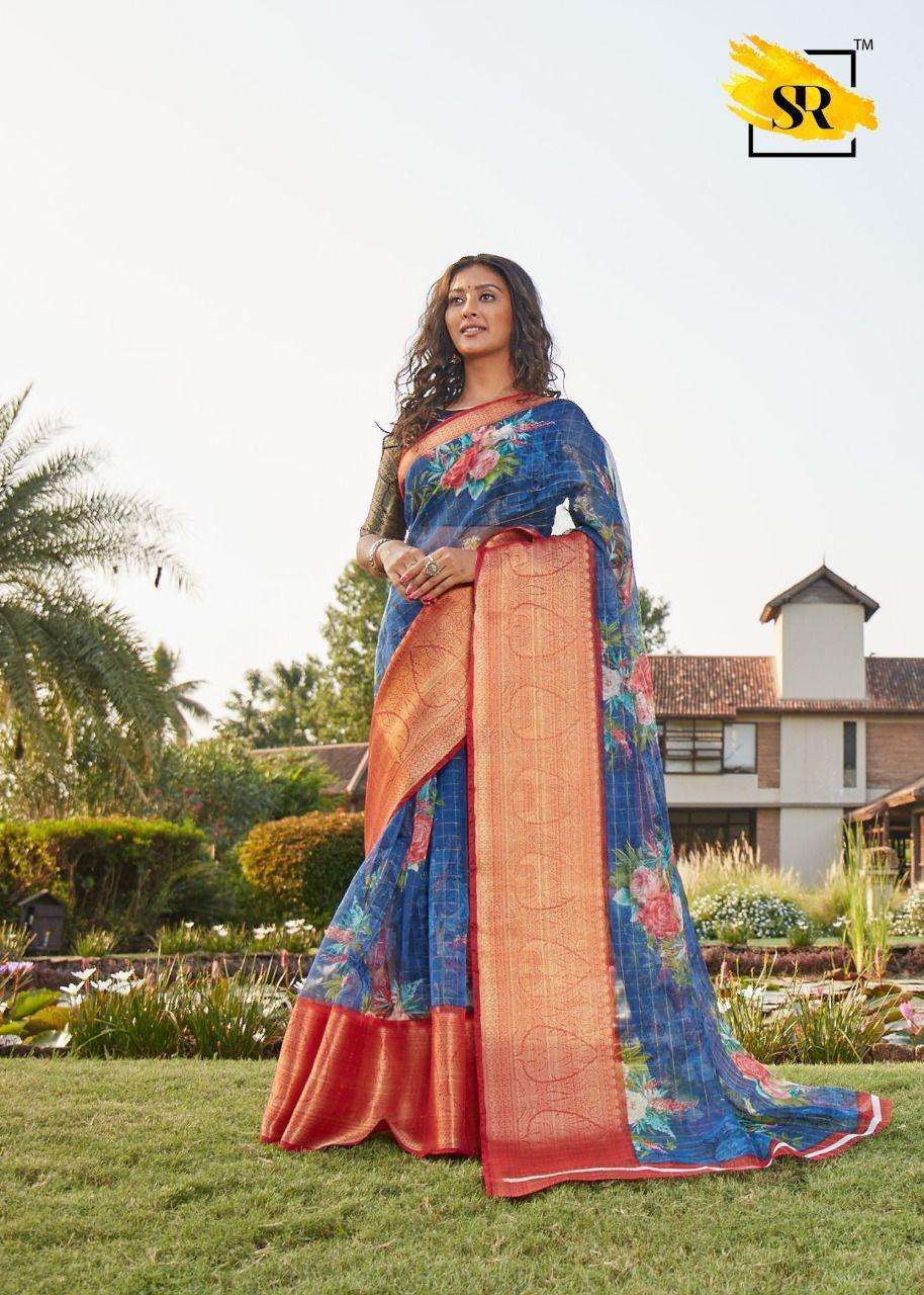 SR BRAND ORGANZA JAQUARD DESIGNER ORGANZA SAREE 