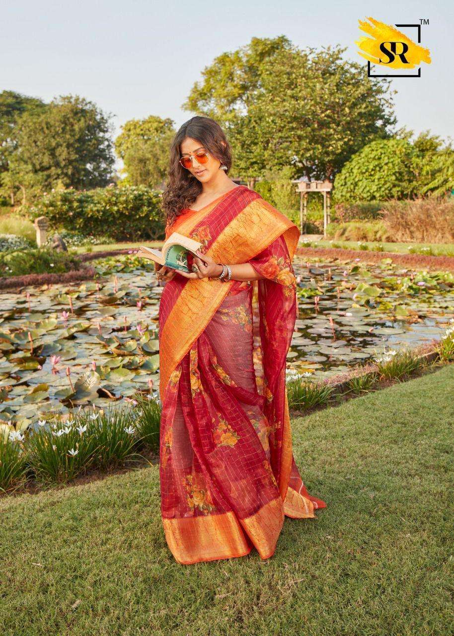 SR BRAND ORGANZA JAQUARD DESIGNER ORGANZA SAREE 