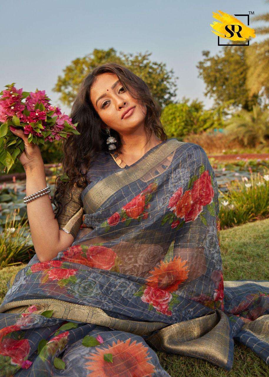 SR BRAND ORGANZA JAQUARD DESIGNER ORGANZA SAREE 