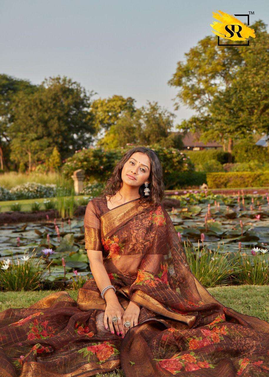 SR BRAND ORGANZA JAQUARD DESIGNER ORGANZA SAREE 