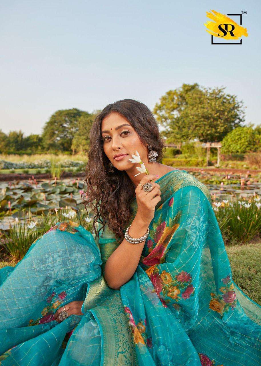 SR BRAND ORGANZA JAQUARD DESIGNER ORGANZA SAREE 