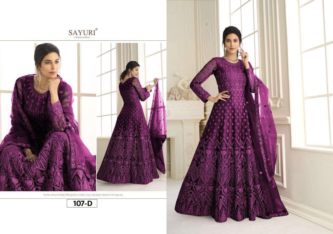 AASHIRWAD AARUSHI SAYURI 107 COLORS DESIGNER HEAVY NET SUIT 