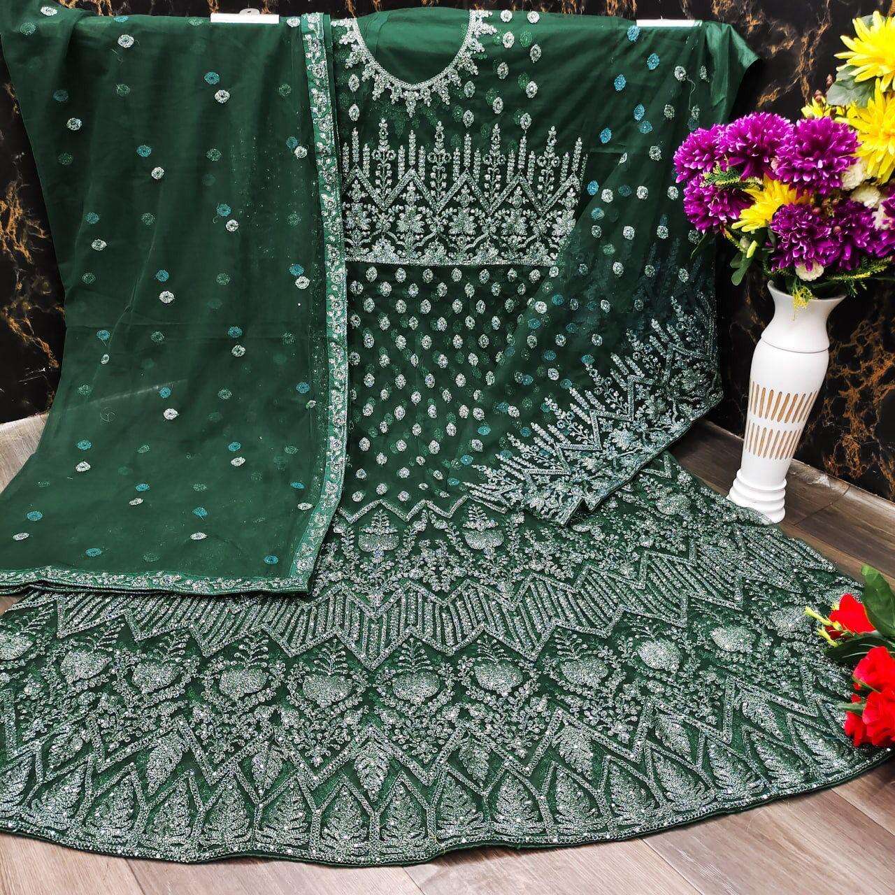 AASHIRWAD AARUSHI SAYURI 107 COLORS DESIGNER HEAVY NET SUIT 