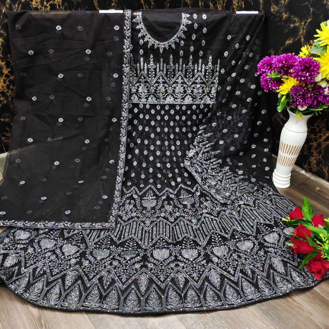 AASHIRWAD AARUSHI SAYURI 107 COLORS DESIGNER HEAVY NET SUIT 