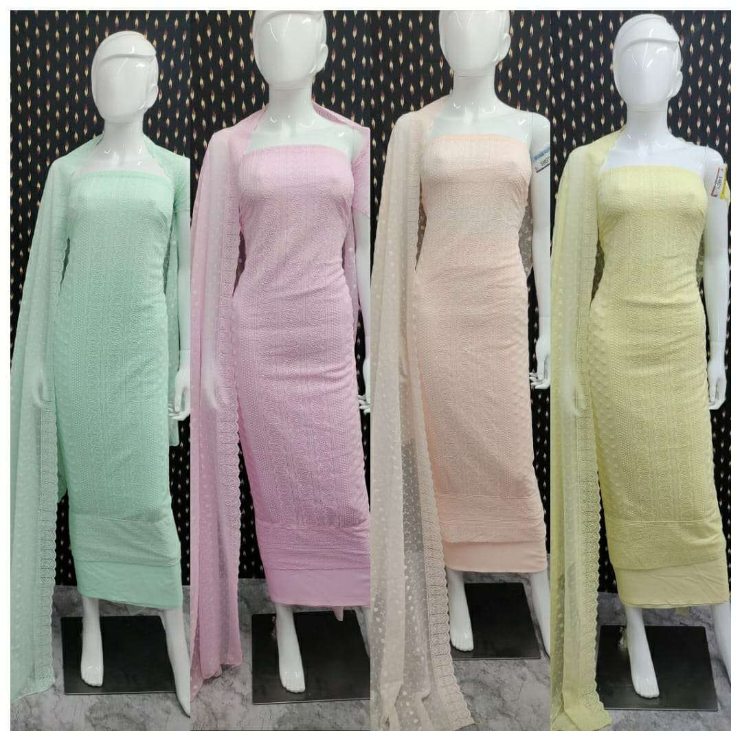 BT-07 DESIGNER GEORGETTE SIFFLY WORK NON CATALOG SUIT 