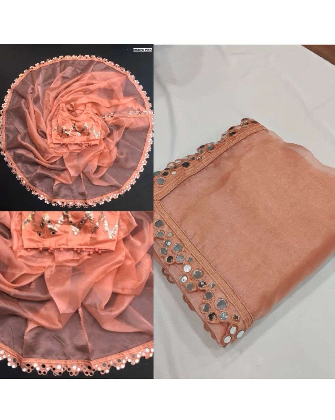 BT-16 DESIGNER HEAVY NYLON ORGANZA SILK NON CATALOG SAREE 