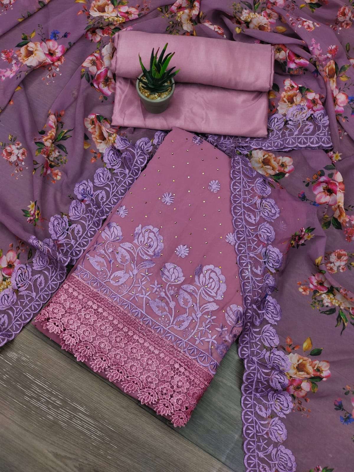 BT-17 DESIGNER FAUX GEORGETTE NON CATALOG SUITS.