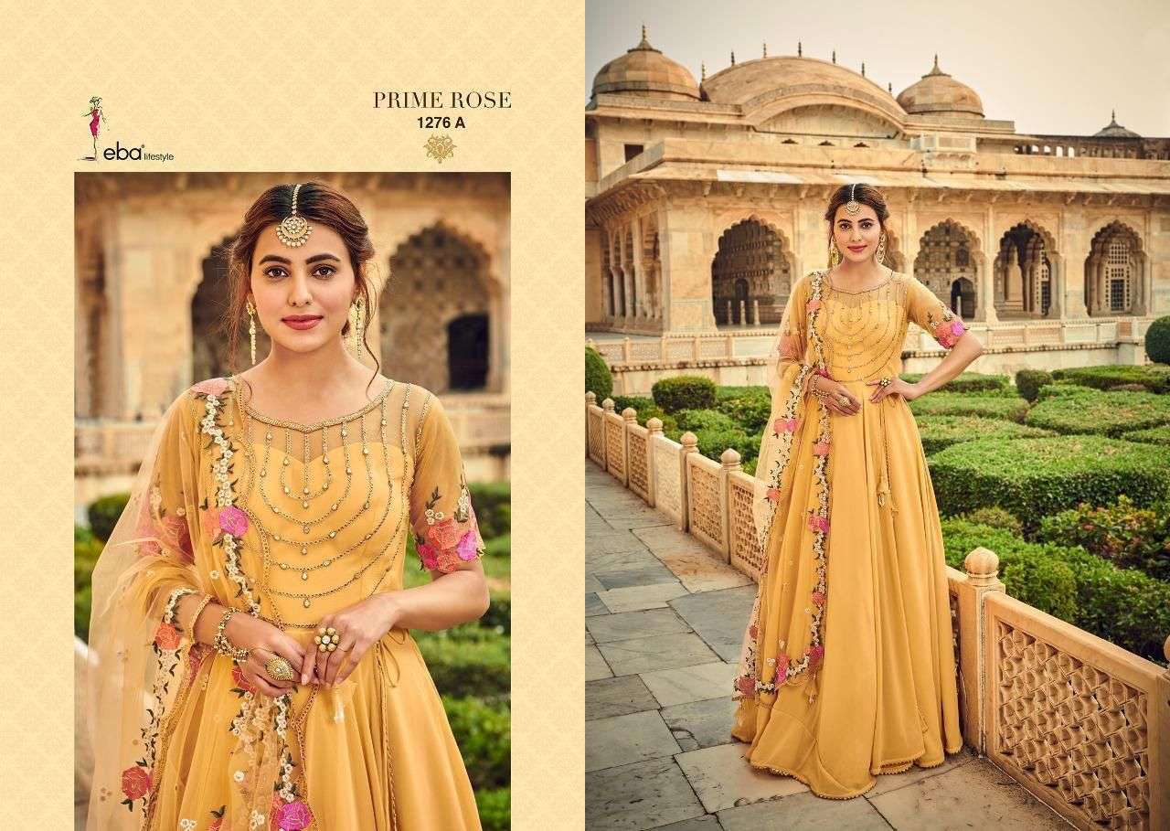 EBA PRIME ROSE COLOR EDISON VOL-2 DESIGNER PURE GEORGETTE SUIT 