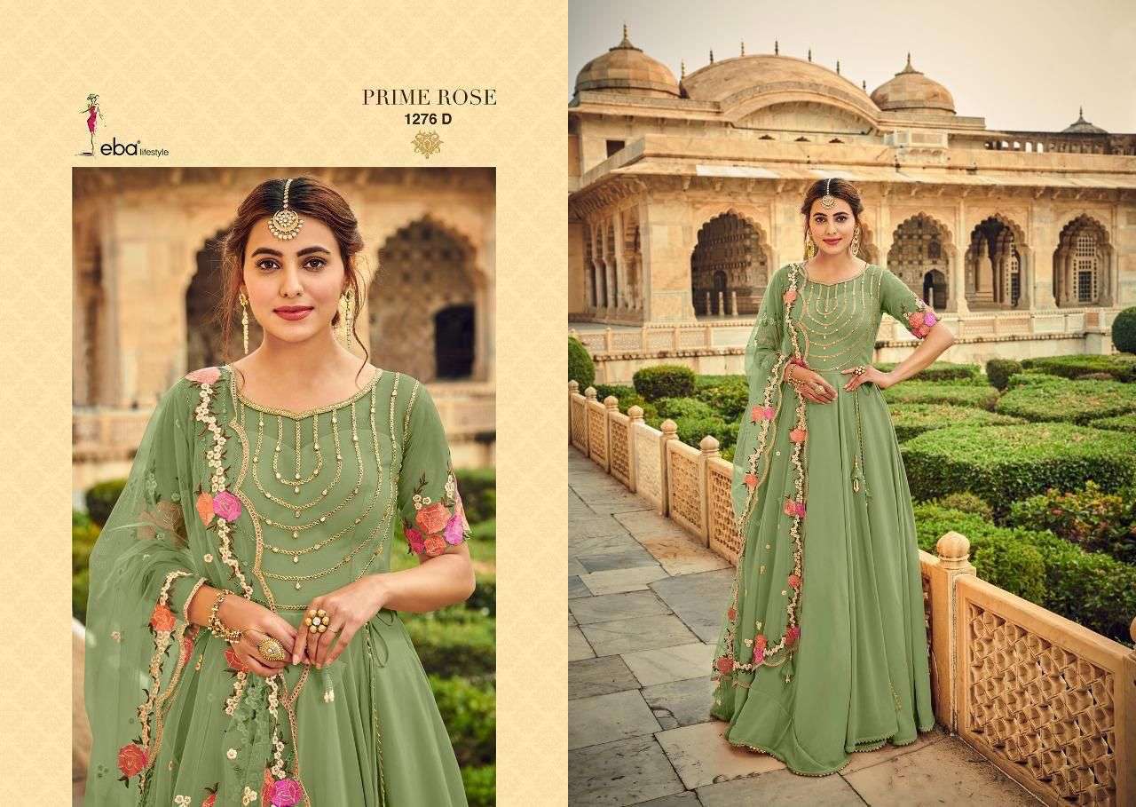 EBA PRIME ROSE COLOR EDISON VOL-2 DESIGNER PURE GEORGETTE SUIT 