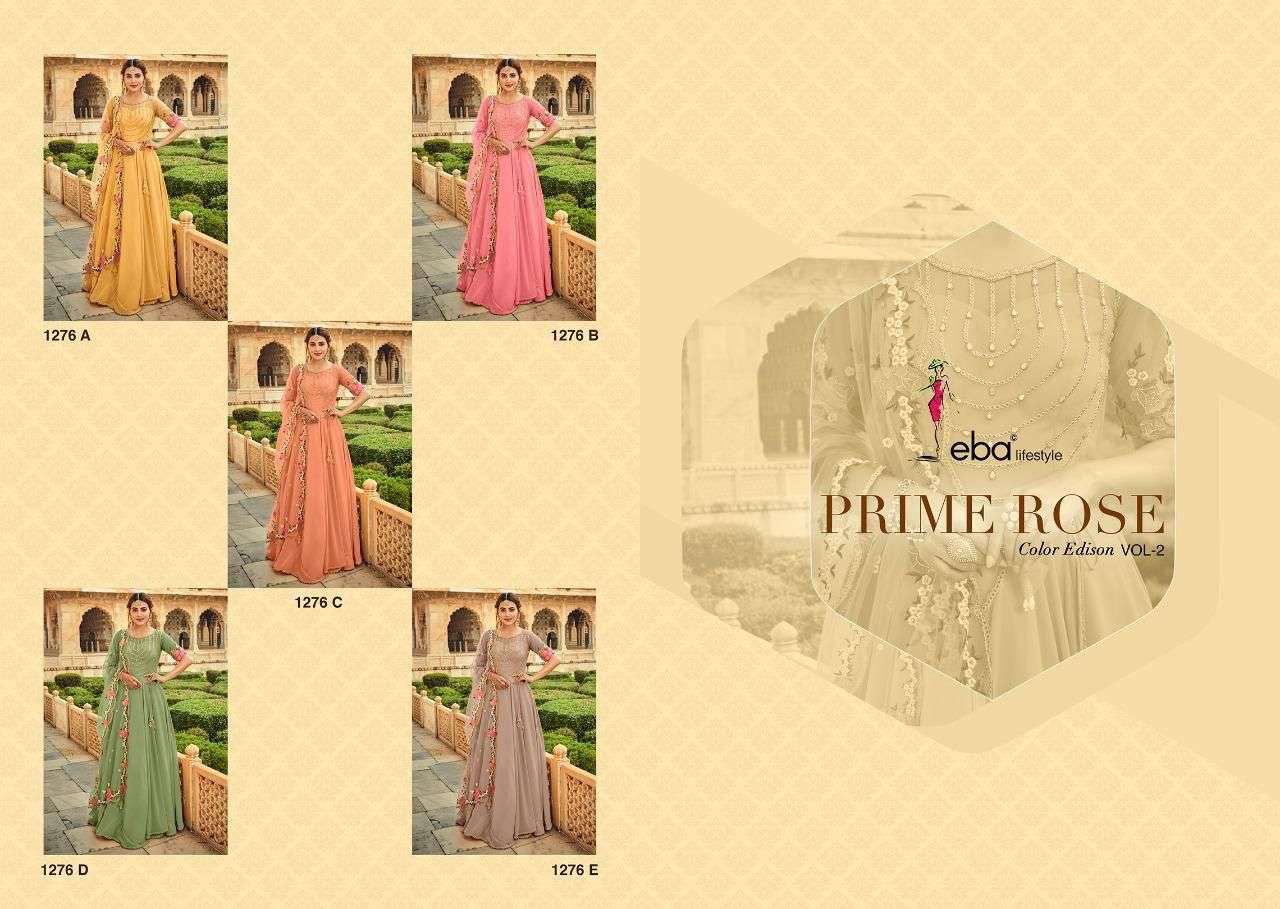 EBA PRIME ROSE COLOR EDISON VOL-2 DESIGNER PURE GEORGETTE SUIT 