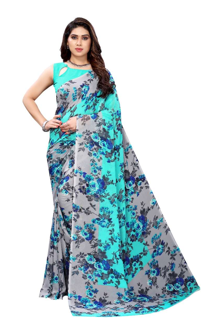  GEORGETTE  COLLECTION DESIGNER GEORGETTE PRINT SAREE WITH GEORGETTE BLOUSE 