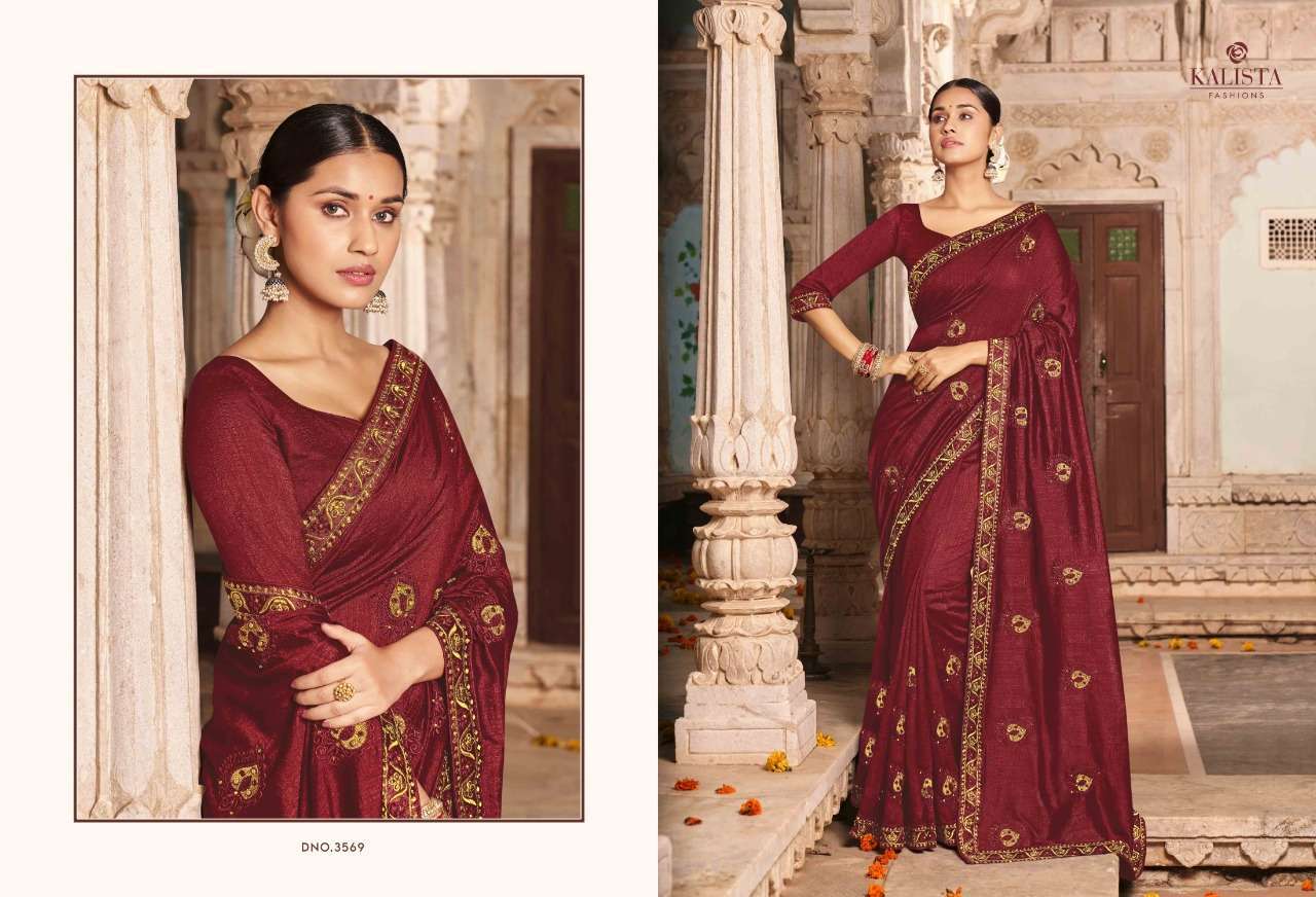 kalista renuka series 3562-3569 vichitra with moti and heavy diamond saree