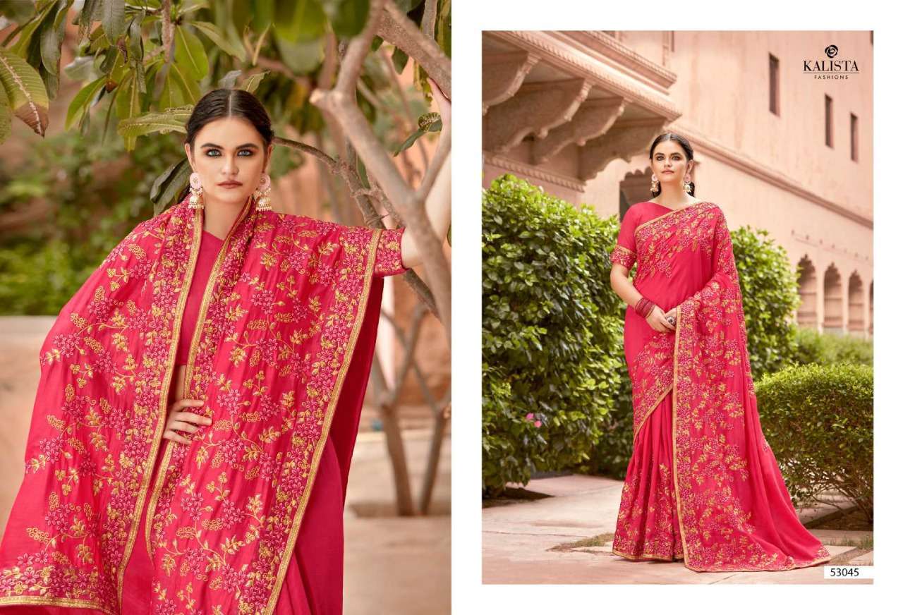kalista style vol 6 series 53042-53049 vichitra silk saree