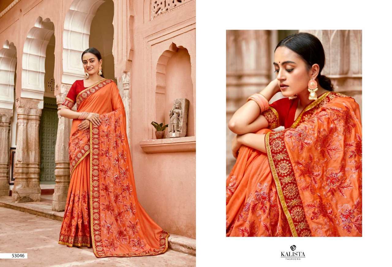 kalista style vol 6 series 53042-53049 vichitra silk saree