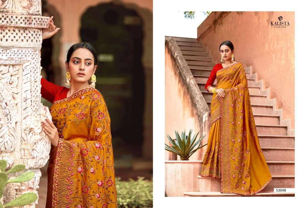 kalista style vol 6 series 53042-53049 vichitra silk saree