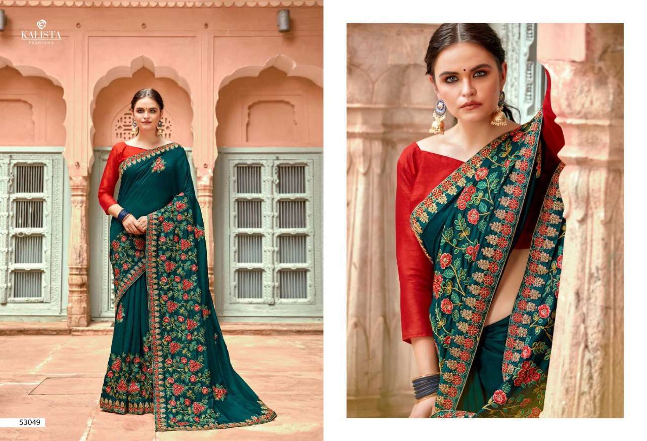 kalista style vol 6 series 53042-53049 vichitra silk saree