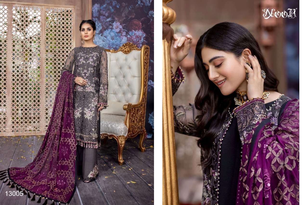 Noor Aasim Jofa series 13005-13007 Georgette Embroidery Work suit