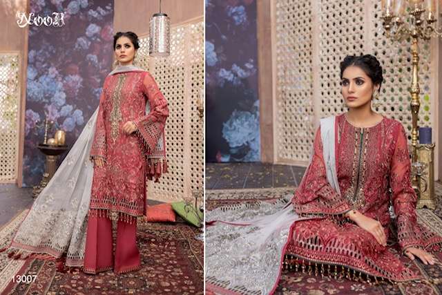 Noor Aasim Jofa series 13005-13007 Georgette Embroidery Work suit