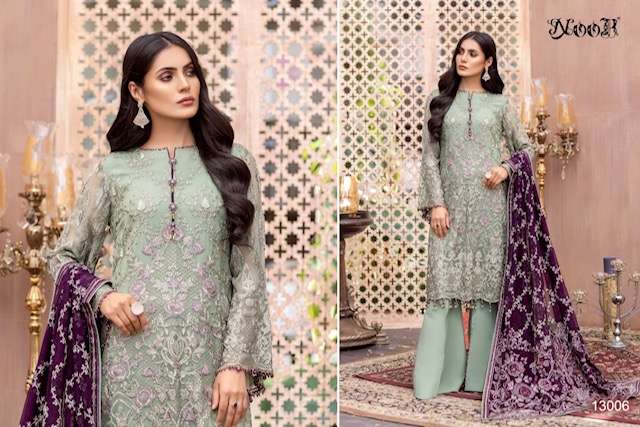 Noor Aasim Jofa series 13005-13007 Georgette Embroidery Work suit