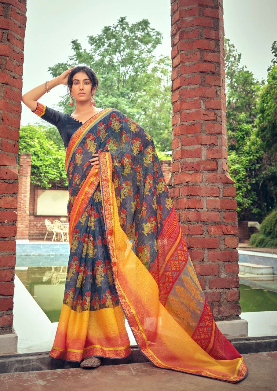 sr brand anvi series 01-10 viscose brasso panel with border saree