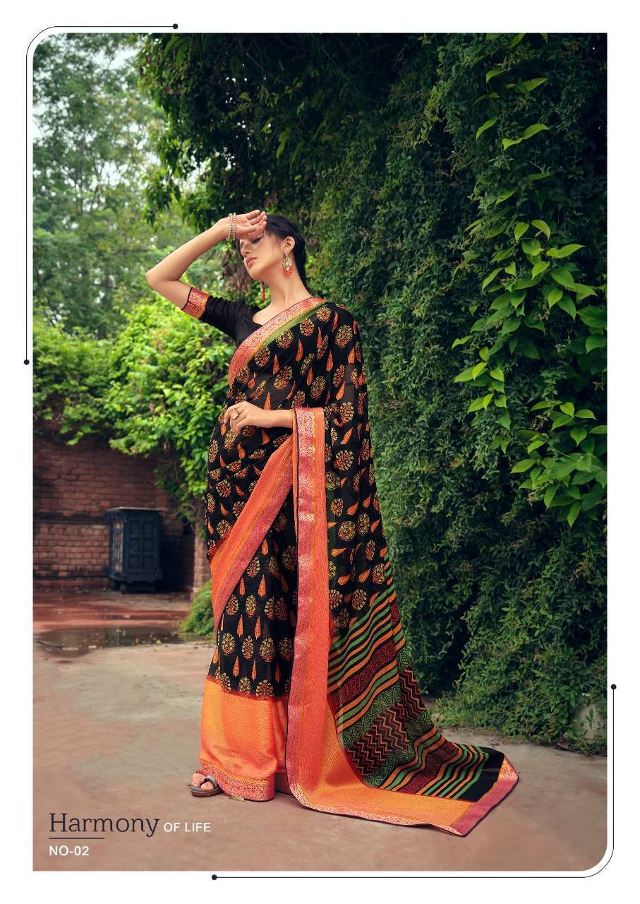 sr brand anvi series 01-10 viscose brasso panel with border saree