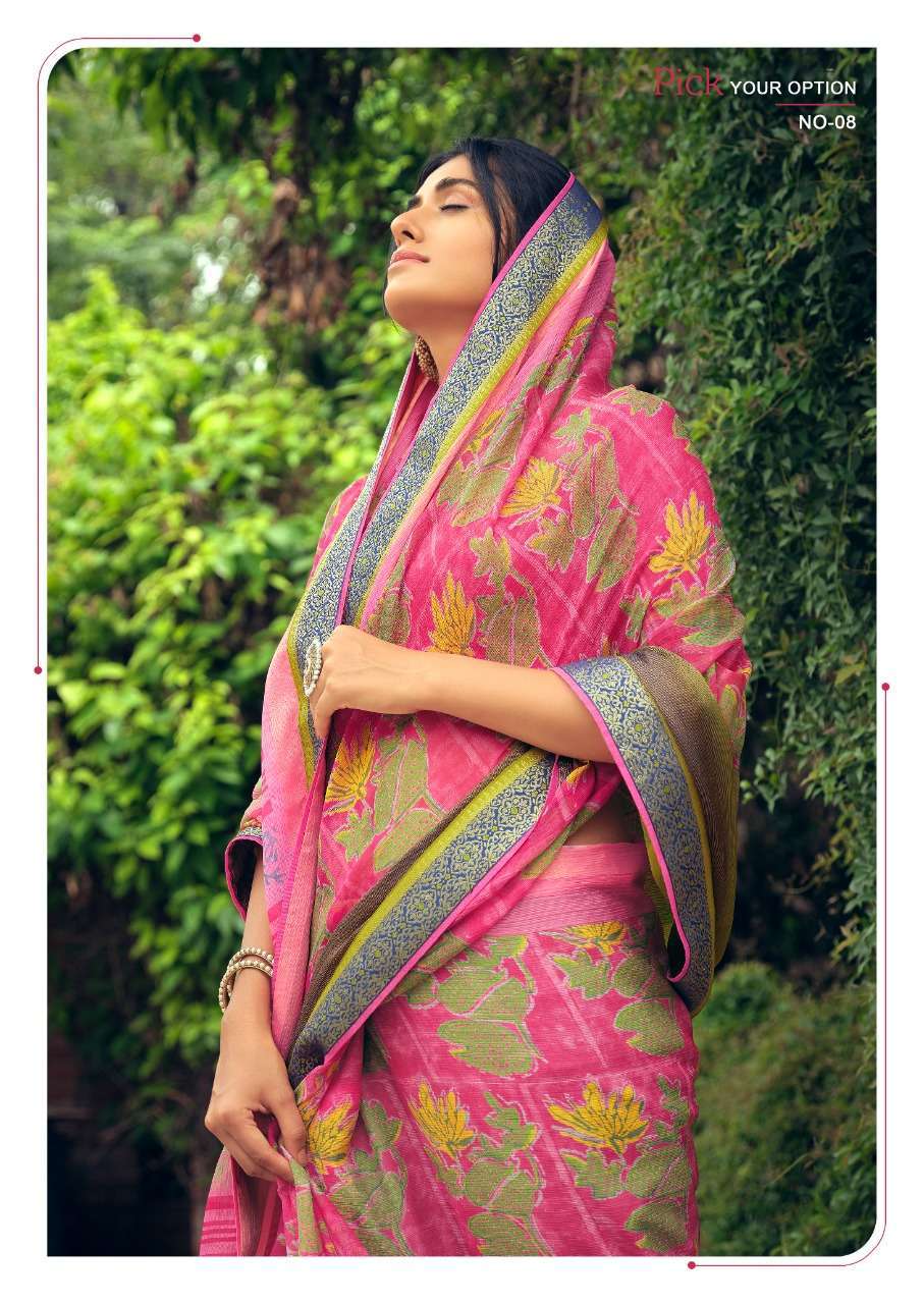 sr brand anvi series 01-10 viscose brasso panel with border saree